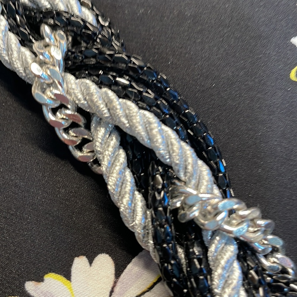 Braided Silver/Black Toggle Beautiful Bracelet Ne… - image 4